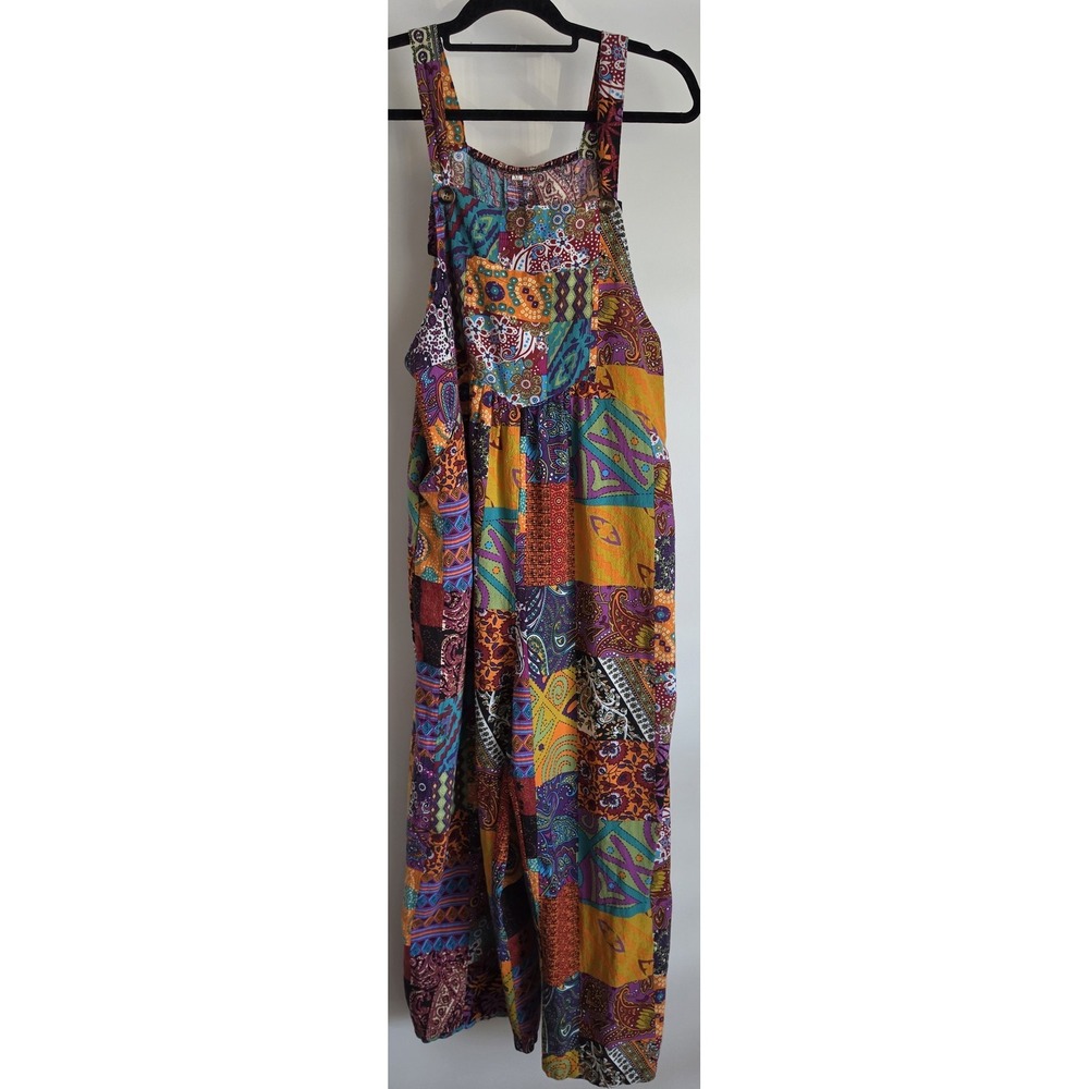 Bohemian Patchwork Wide-Leg Multicolor Jumpsuit